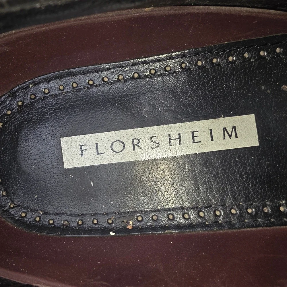 Classic Florsheim Tassel Kiltie Loafers Mens‎ 11.5 D Black Wingtip Brogue Shoes